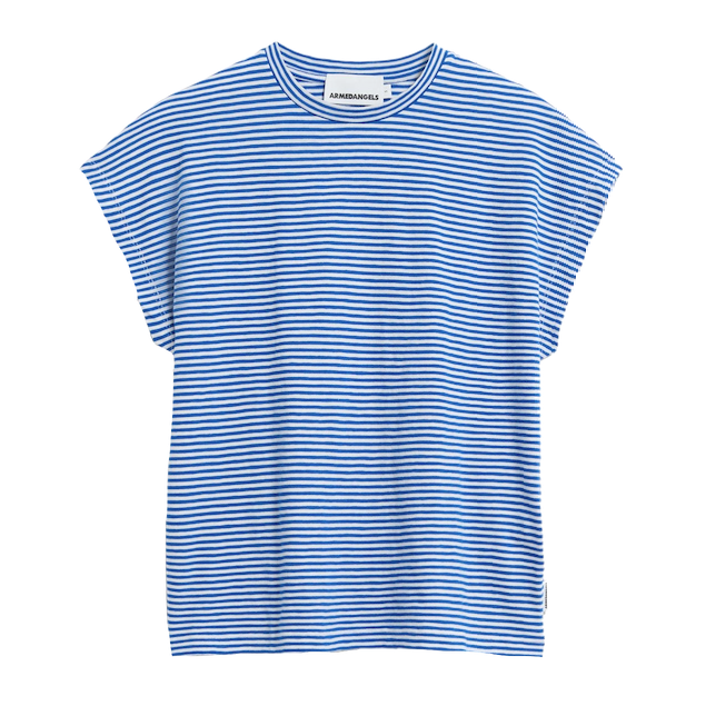 Armedangels Armedangels, Slub Jersey Stripe T-Shirt, oatmilk-dynamo blue, S