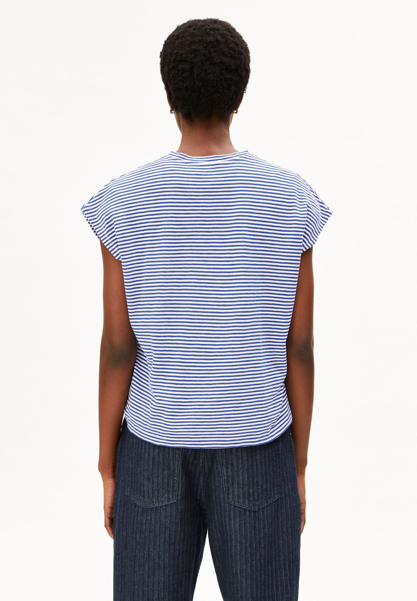 Armedangels Armedangels, Slub Jersey Stripe T-Shirt, oatmilk-dynamo blue, S