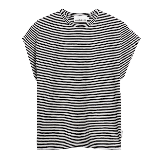Armedangels Armedangels, Slub Jersey Stripe T-Shirt, black-oatmilk, S