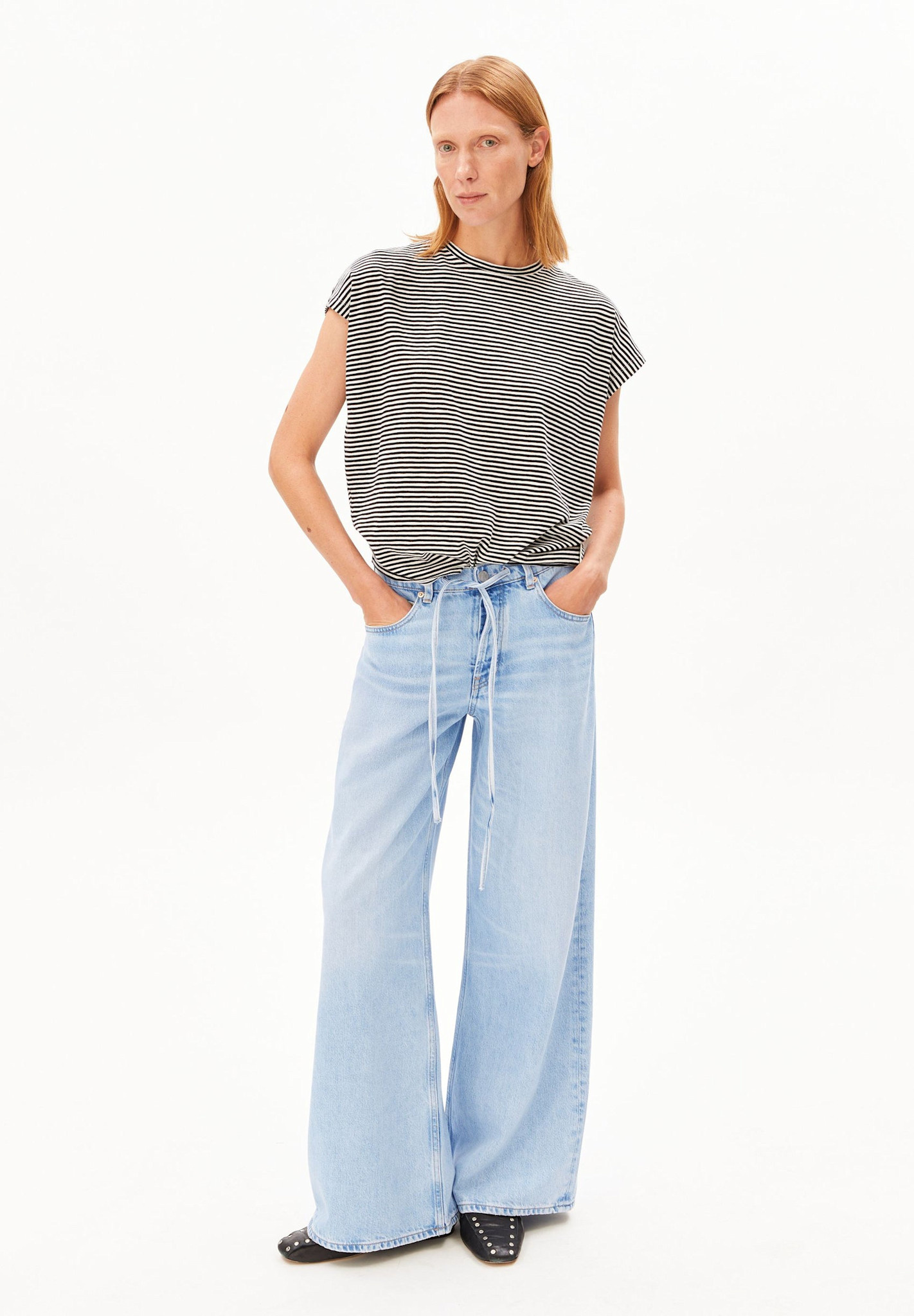 Armedangels Armedangels, Slub Jersey Stripe T-Shirt, black-oatmilk, XS