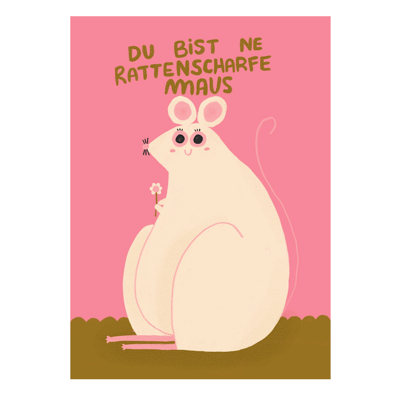 Slinga Slinga, Postkarte, rattenscharfe maus