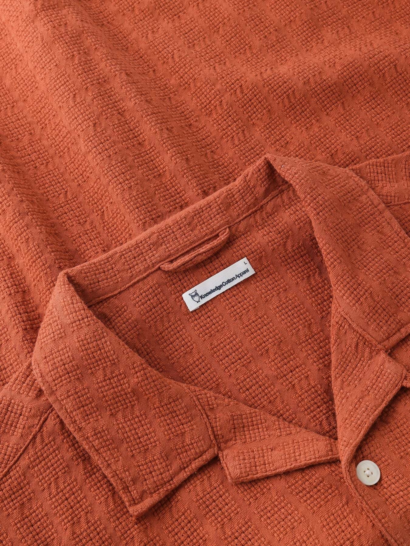 KnowledgeCotton Apparel KnowledgeCotton, Structure SS, burnt brick, M