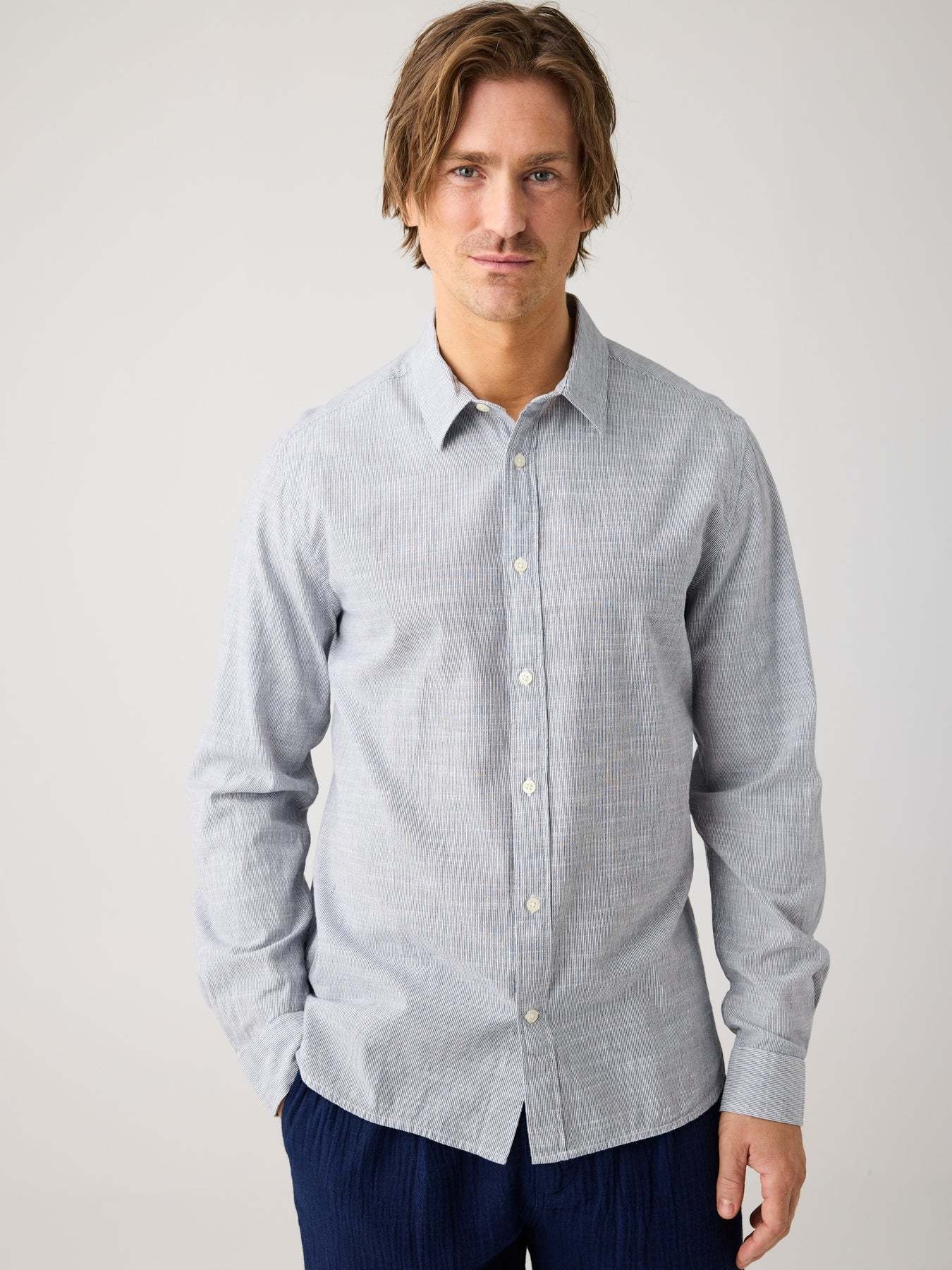 KnowledgeCotton Apparel KnowledgeCotton, Dune Reg Stripe, blue, M