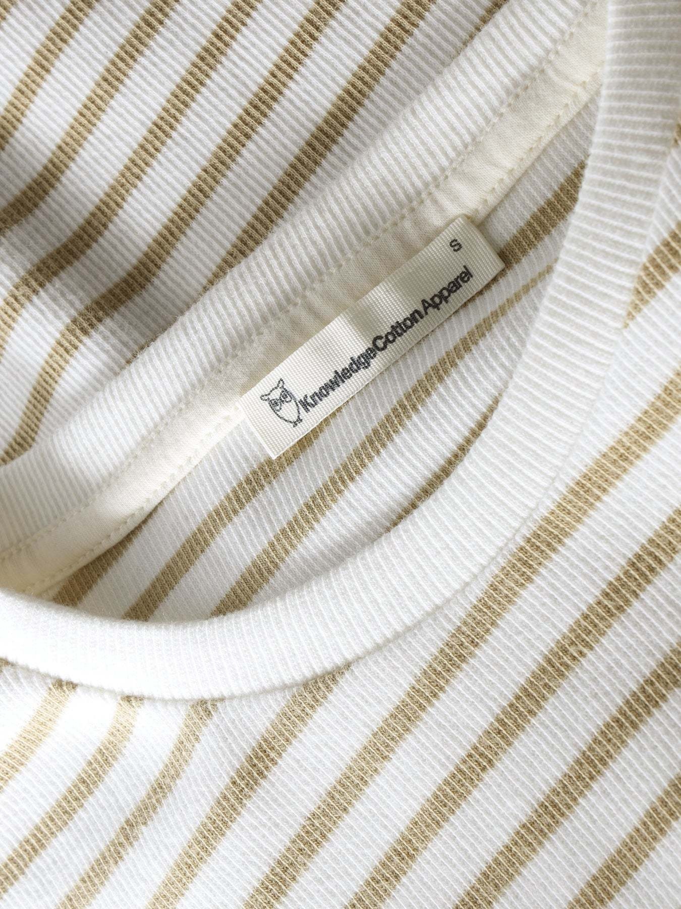 KnowledgeCotton Apparel KnowledgeCotton, Rib T-shirt, creme stripe, L