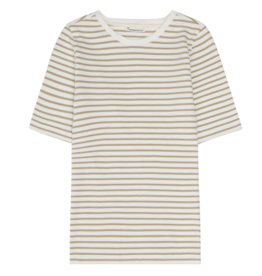 KnowledgeCotton Apparel KnowledgeCotton, Rib T-shirt, creme stripe, M