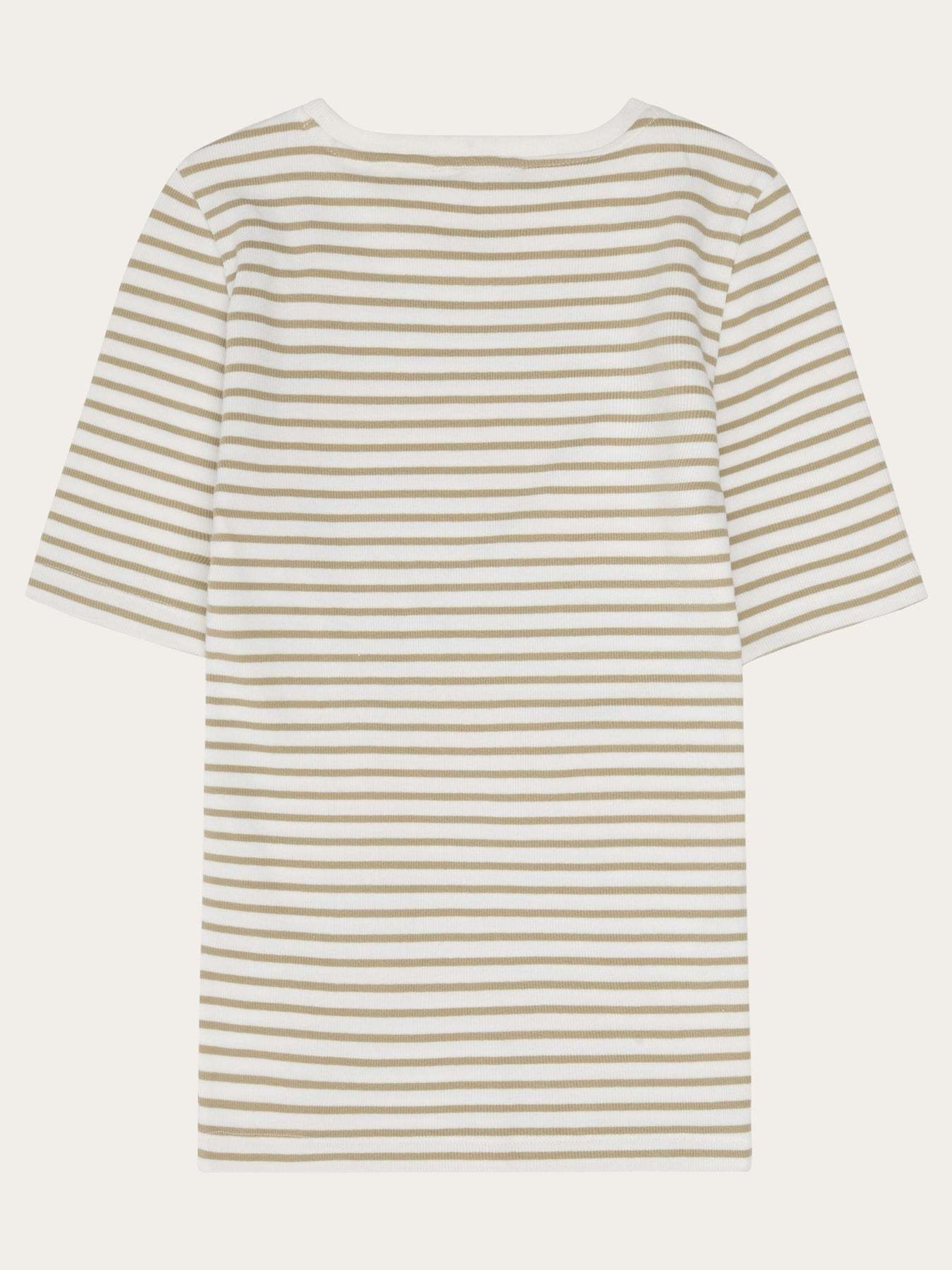 KnowledgeCotton Apparel KnowledgeCotton, Rib T-shirt, creme stripe, M