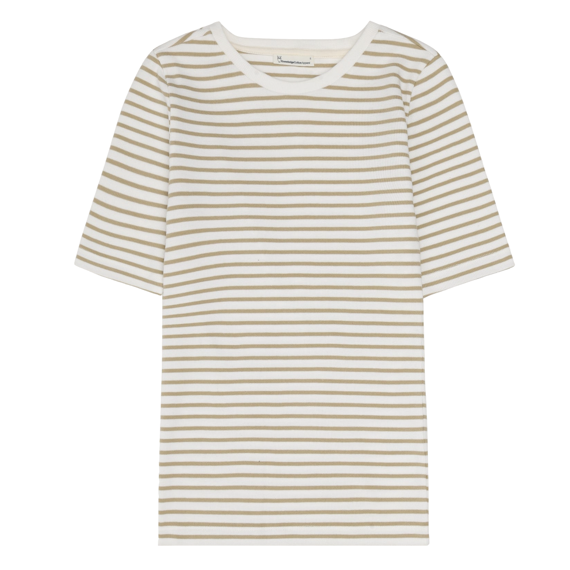 KnowledgeCotton Apparel KnowledgeCotton, Rib T-shirt, creme stripe, S