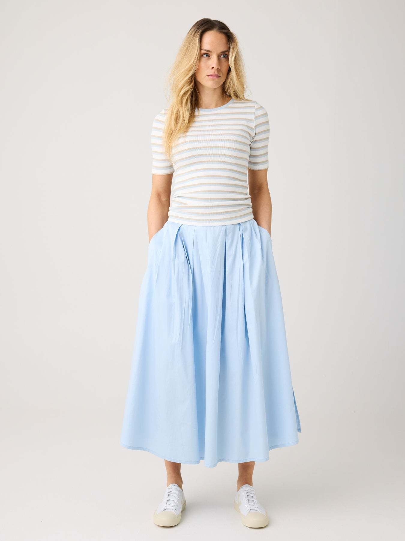 KnowledgeCotton Apparel KnowledgeCotton, Rib T-shirt, multi stripe, XS