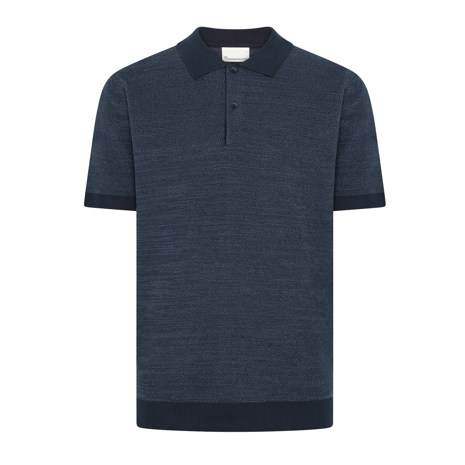 KnowledgeCotton Apparel KnowledgeCotton, Knitted Polo, night sky, XL