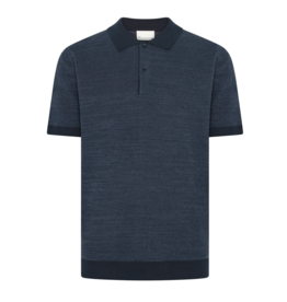 KnowledgeCotton Apparel KnowledgeCotton, Knitted Polo, night sky, L