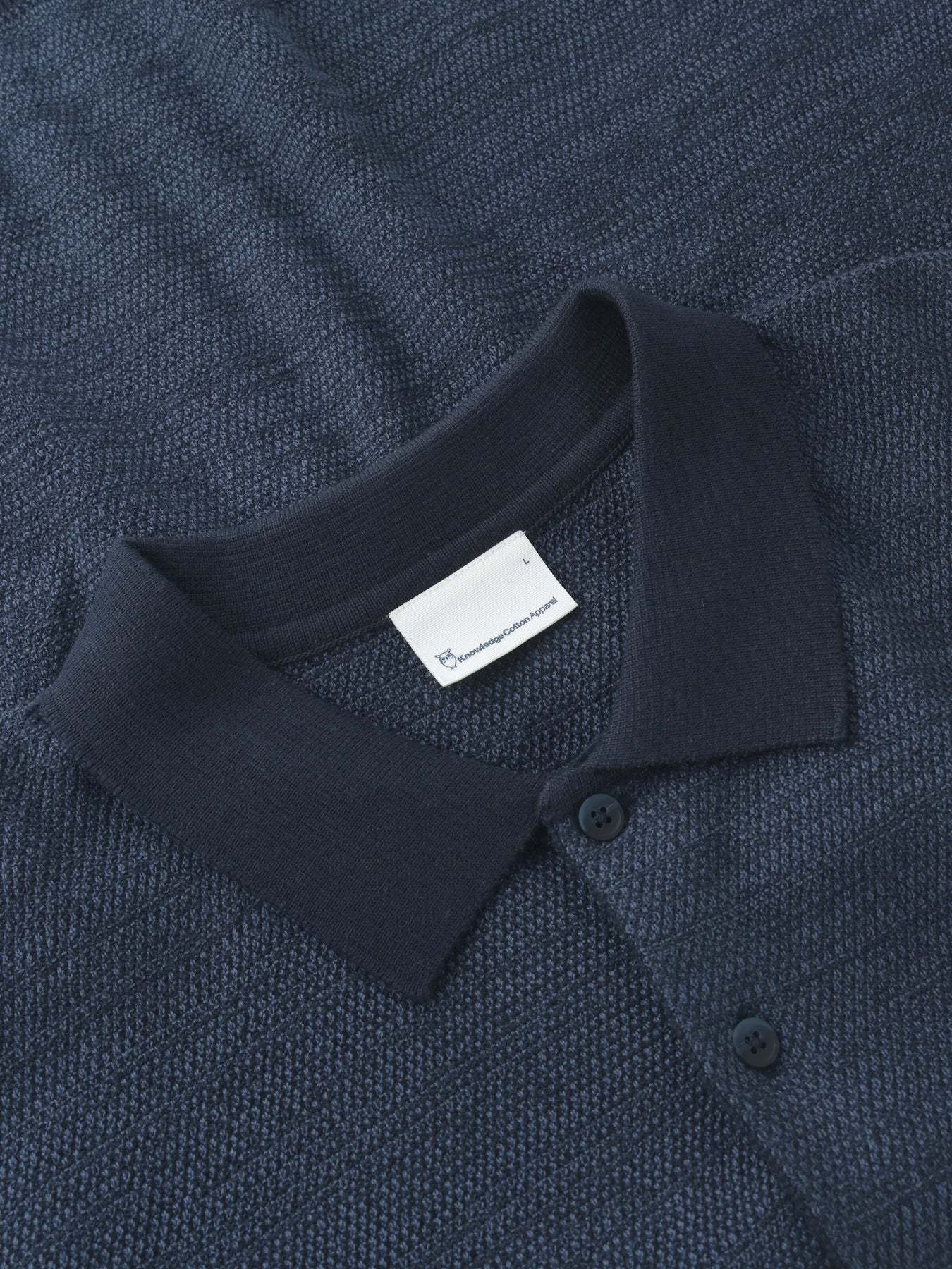 KnowledgeCotton Apparel KnowledgeCotton, Knitted Polo, night sky, L