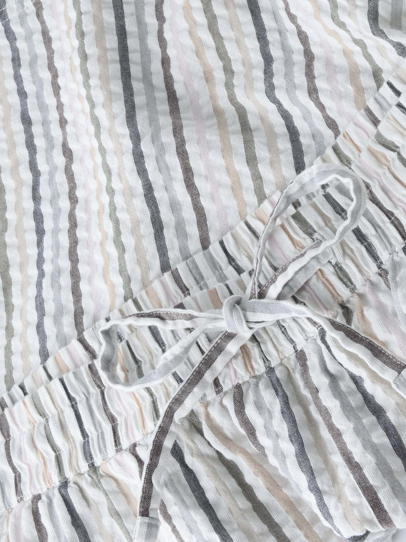 KnowledgeCotton Apparel KnowledgeCotton, Posey Wide Seersucker Shorts, multi stripe, L