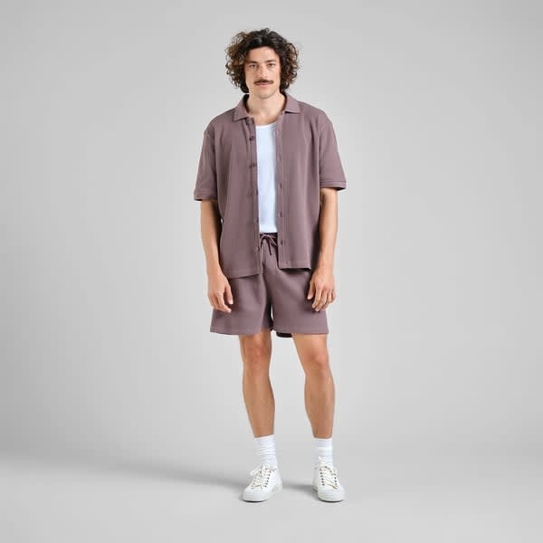 Dedicated Dedicated, Shirt Falkvik Waffle, sparrow brown, S