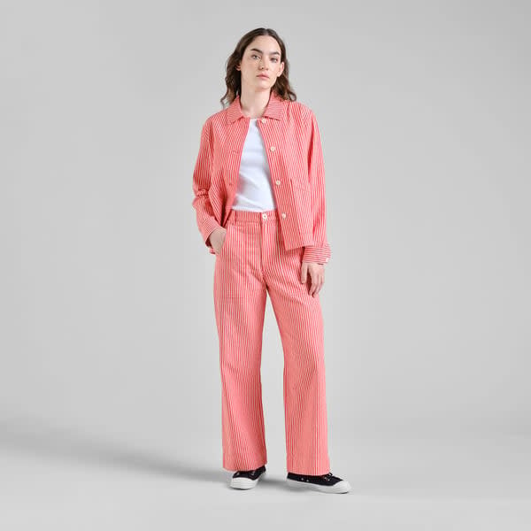 Dedicated Dedicated, Vara Work Stripe,  grenadine red, S