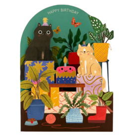Alljoy Alljoy, Pop Up Card, birthday cats