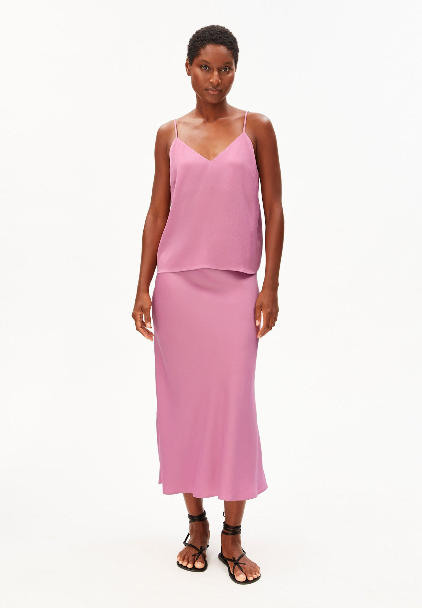 Armedangels Armedangels, Satin Spaghetti Top, washed berry, S