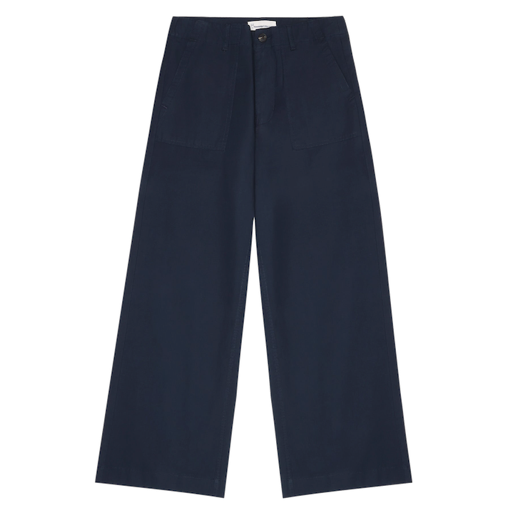 KnowledgeCotton Apparel KnowledgeCotton, Posey Wide Slub Pants, total eclipse, S