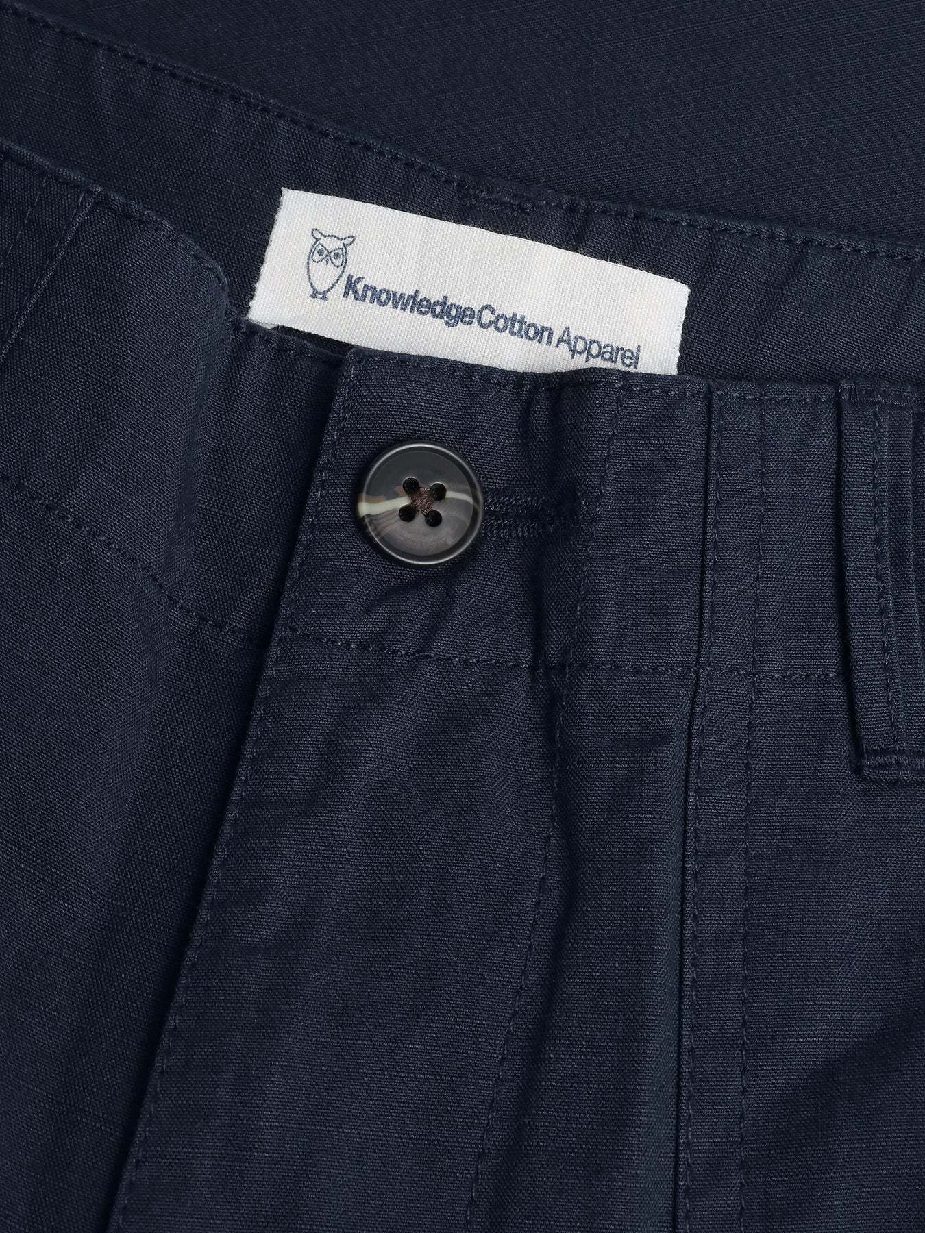 KnowledgeCotton Apparel KnowledgeCotton, Posey Wide Slub Pants, total eclipse, S