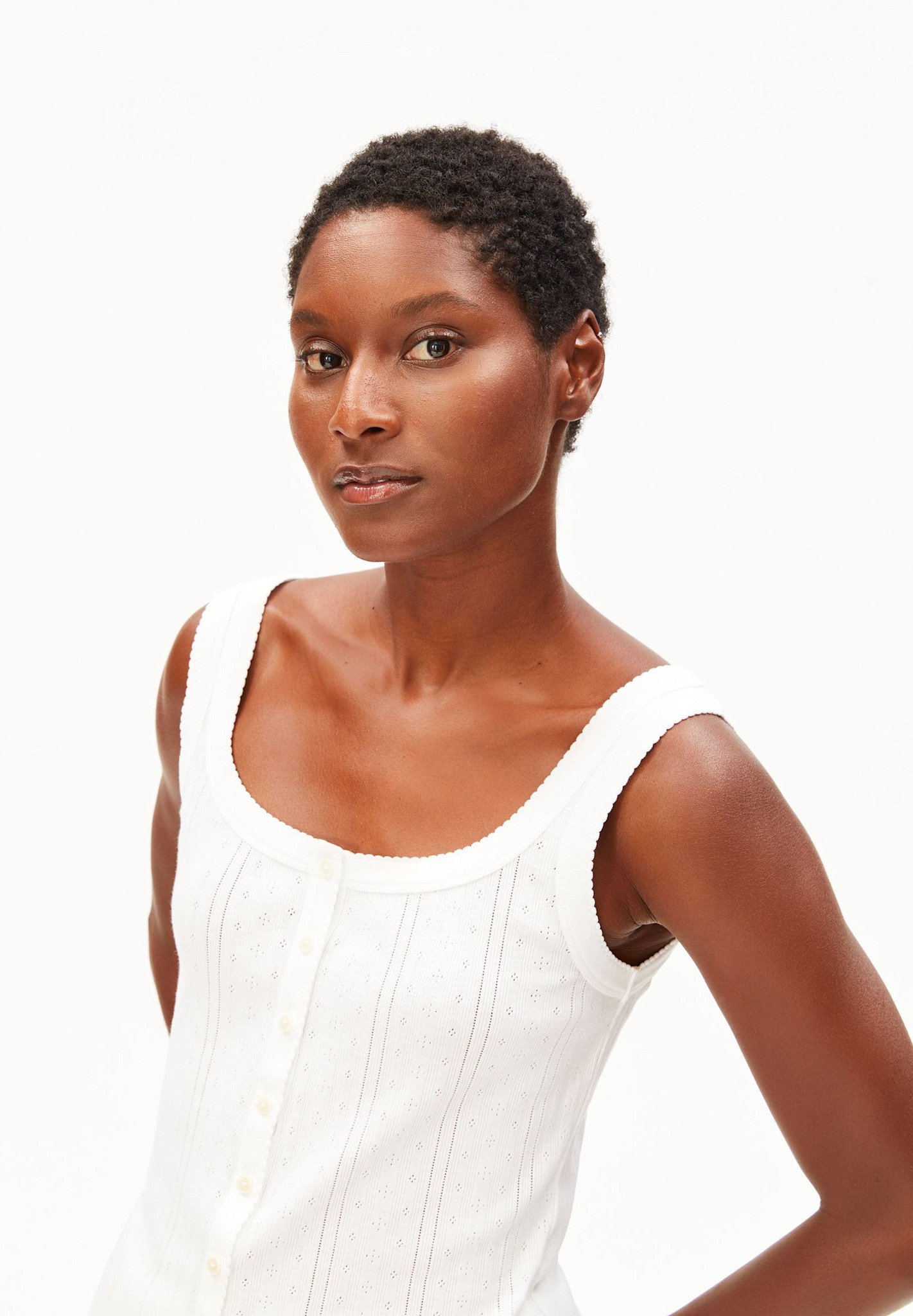 Armedangels Armedangels, Pointelle Top, white, M