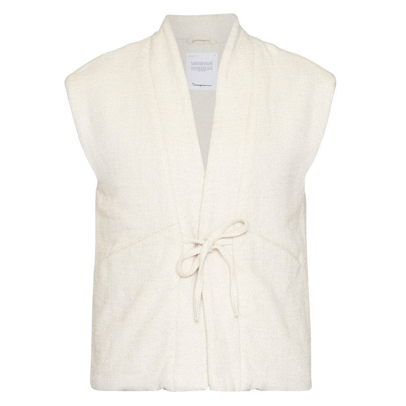 KnowledgeCotton Apparel KnowledgeCotton, Padded Kimono Vest, egret, S