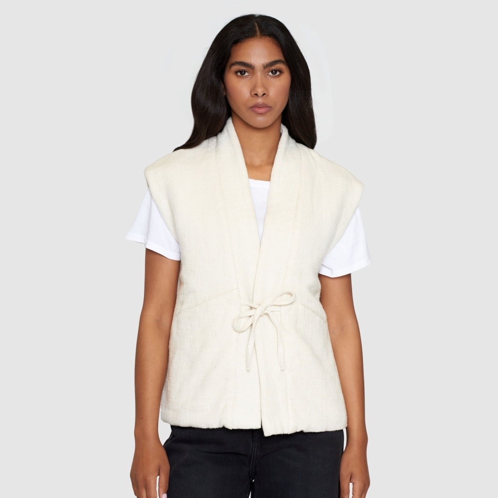 KnowledgeCotton Apparel KnowledgeCotton, Padded Kimono Vest, egret, XS