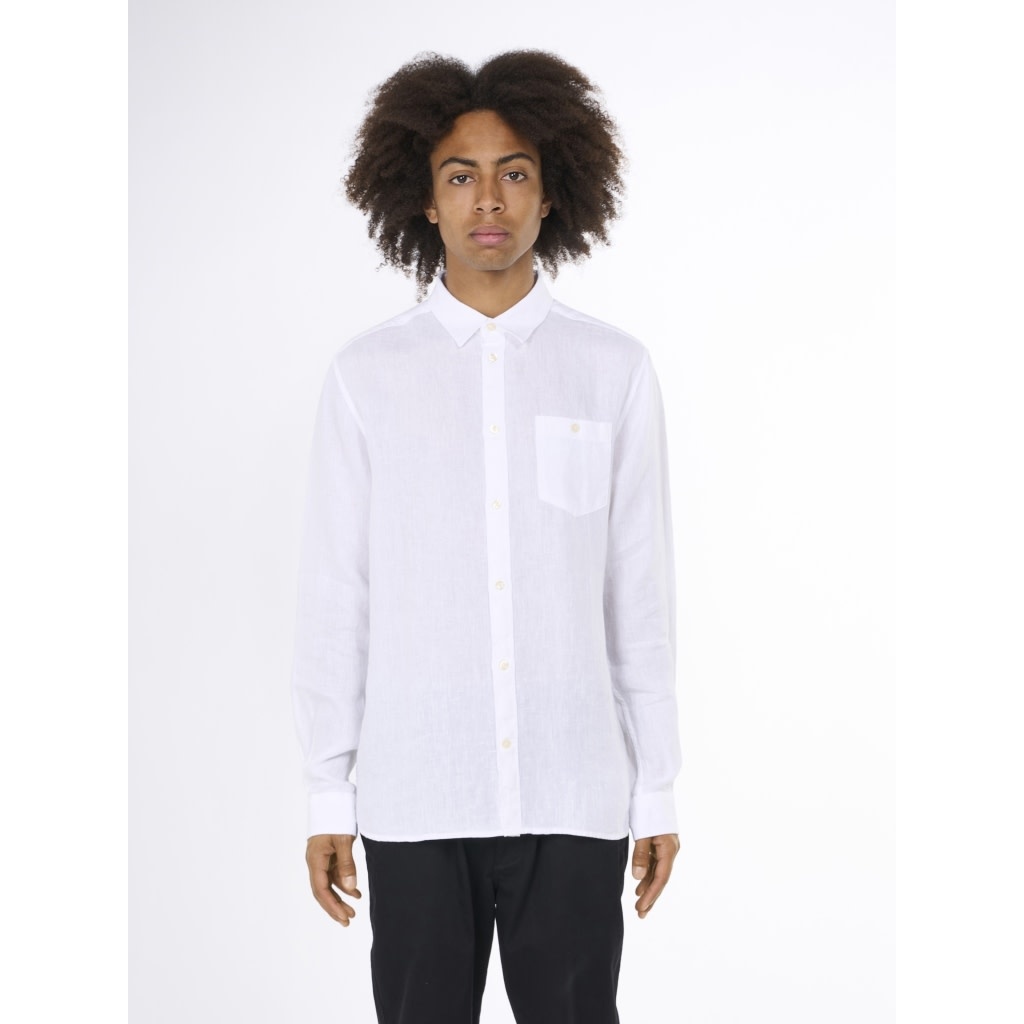 KnowledgeCotton Apparel KnowledgeCotton, Linen Shirt, bright white, XL