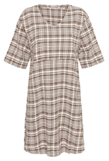 KnowledgeCotton Apparel KnowledgeCotton, Seersucker Tunica Dress, beige check, S