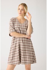 KnowledgeCotton Apparel KnowledgeCotton, Seersucker Tunica Dress, beige check, XS