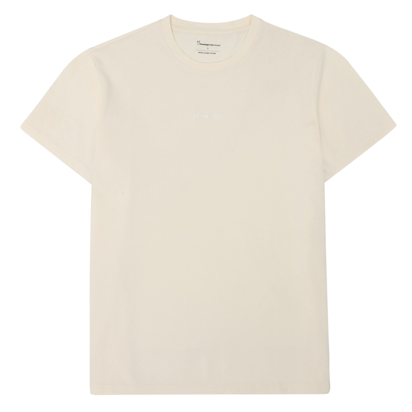 KnowledgeCotton Apparel KnowledgeCotton, Embroidery T-Shirt, egret, S