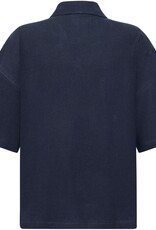 KnowledgeCotton Apparel KnowledgeCotton, Bouclé Short Sleeved Shirt, night sky, L