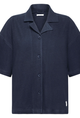 KnowledgeCotton Apparel KnowledgeCotton, Bouclé Short Sleeved Shirt, night sky, M