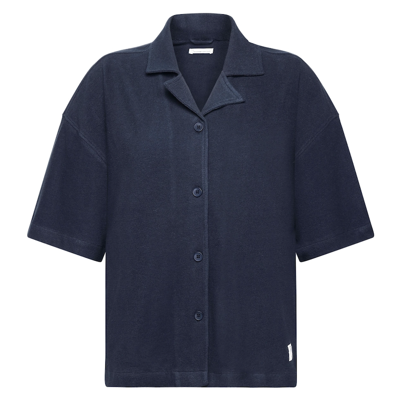 KnowledgeCotton Apparel KnowledgeCotton, Bouclé Short Sleeved Shirt, night sky, S