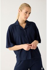 KnowledgeCotton Apparel KnowledgeCotton, Bouclé Short Sleeved Shirt, night sky, S