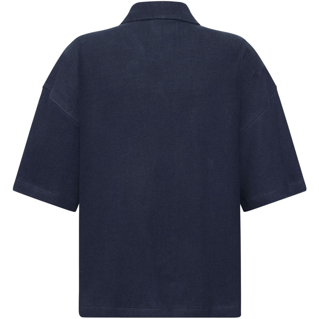 KnowledgeCotton Apparel KnowledgeCotton, Bouclé Short Sleeved Shirt, night sky, XS