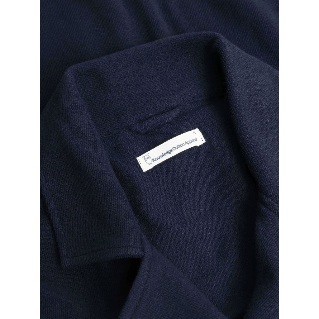 KnowledgeCotton Apparel KnowledgeCotton, Bouclé Short Sleeved Shirt, night sky, XS