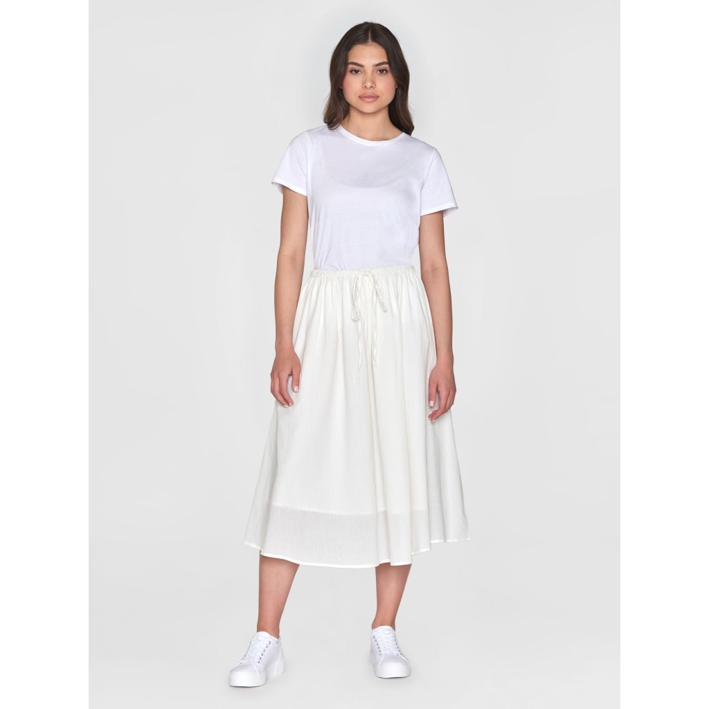 KnowledgeCotton Apparel KnowledgeCotton, Stripe Structure Skirt, egret, M