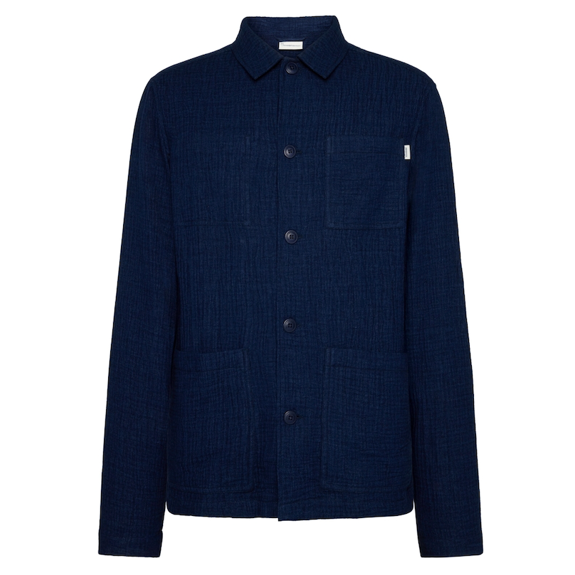 KnowledgeCotton Apparel KnowledgeCotton, Dobby Overshirt, indigo, S