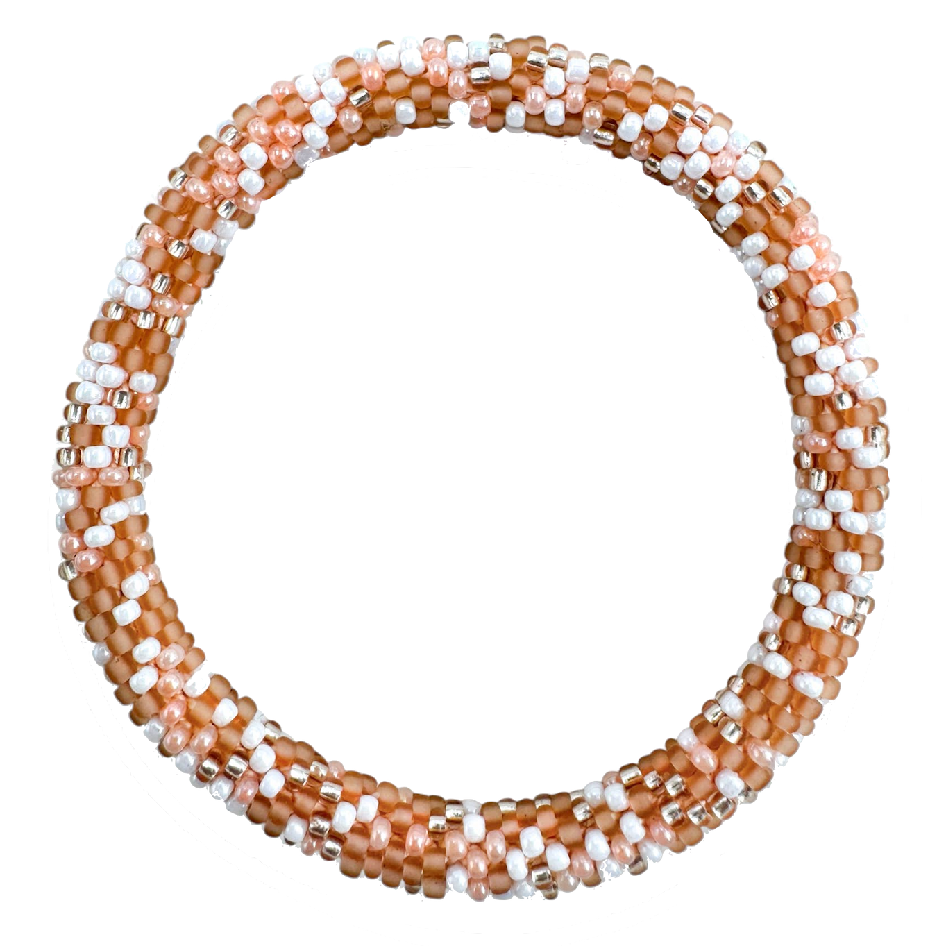Maison Kizo Maison Kizo, Bracelet Népalais, saumon/blanc/or