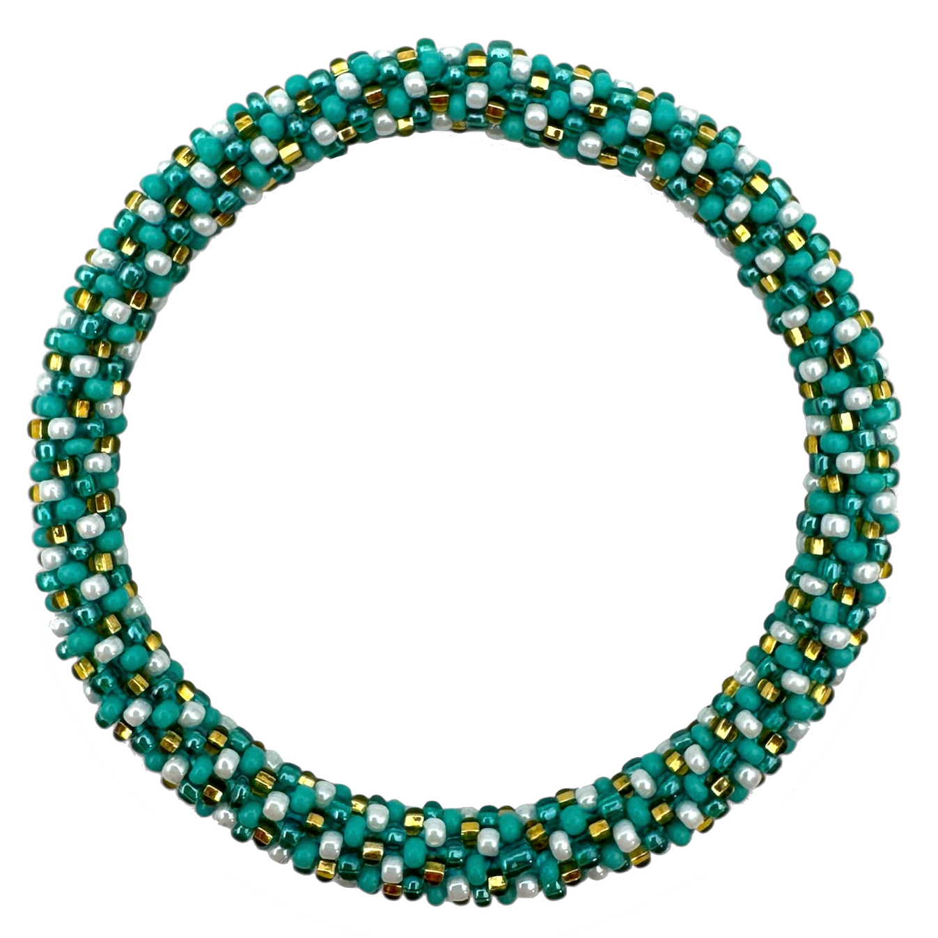 Maison Kizo Maison Kizo, Bracelet Népalais, turquoise/blanc/or