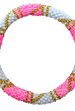 Maison Kizo Maison Kizo, Bracelet Népalais, neon pink/blanc/or