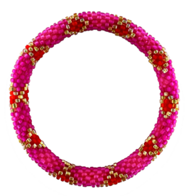Maison Kizo Maison Kizo, Bracelet Népalais, rouge/pink/or II