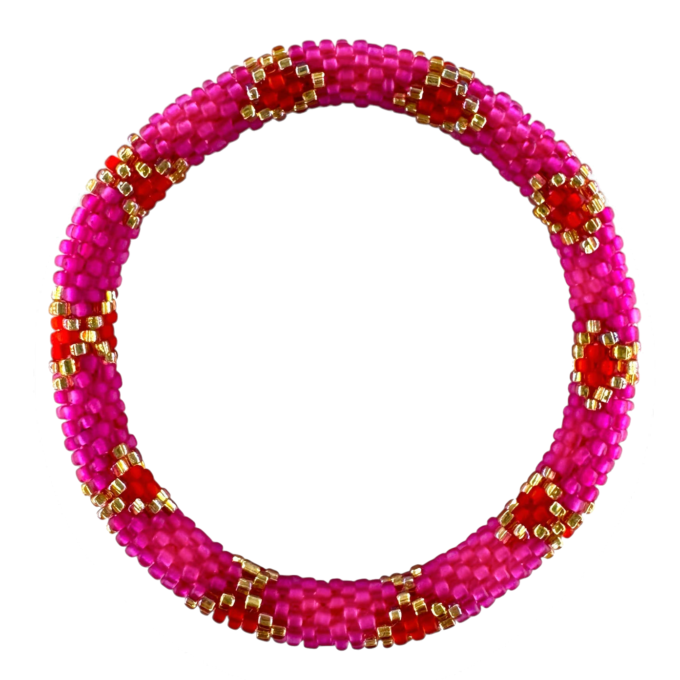 Maison Kizo Maison Kizo, Bracelet Népalais, rouge/pink/or II