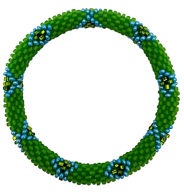 Maison Kizo Maison Kizo, Bracelet Népalais, vert/bleu fleurs