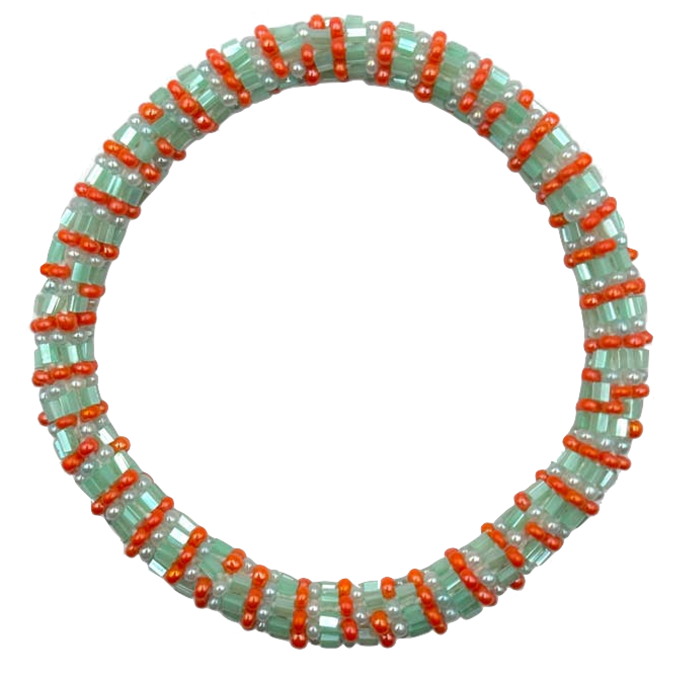Maison Kizo Maison Kizo, Bracelet Népalais, menthe/orange