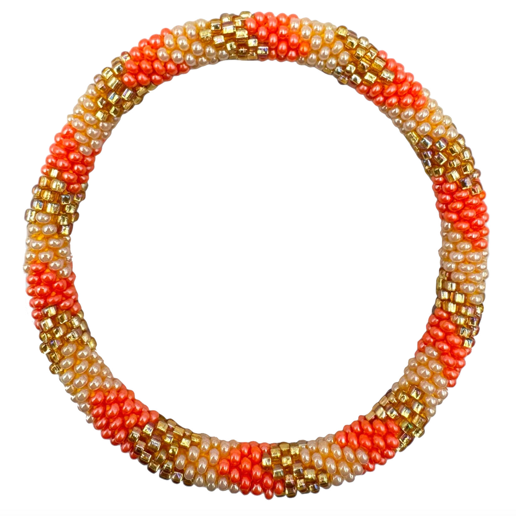 Maison Kizo Maison Kizo, Bracelet Népalais, orange/or/blanc