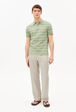 Armedangels Armedangels, Striped Polo T-Shirt, foam-oatmilk, XL