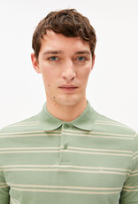 Armedangels Armedangels, Striped Polo T-Shirt, foam-oatmilk, XL