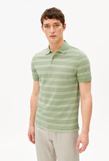 Armedangels Armedangels, Striped Polo T-Shirt, foam-oatmilk, L