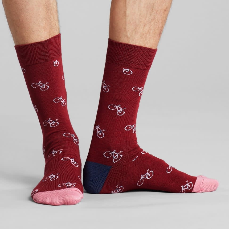 Dedicated Dedicated, Sigtuna Bike Pattern, burgundy, 36-40