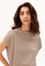 Armedangels Armedangels, Slub Jersey Stripe T-Shirt, oatmilk-cinnamon dust, L